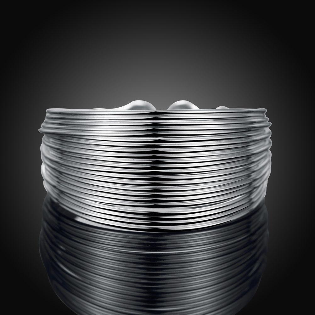 925 Sterling Silver Open Ring Ins Minimalist Multi -Layer Weaving Lines Finger Ring For Women Statement Adjustable Ring