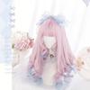 RyuuCos Лолита Парик Длинные Волосы Кудрявый Розовый Парик Сакура Градиент Синий Косплей Термостойкий Маскарадный Костюм Подарок Мероприятие Хэллоуин Рождество Школа