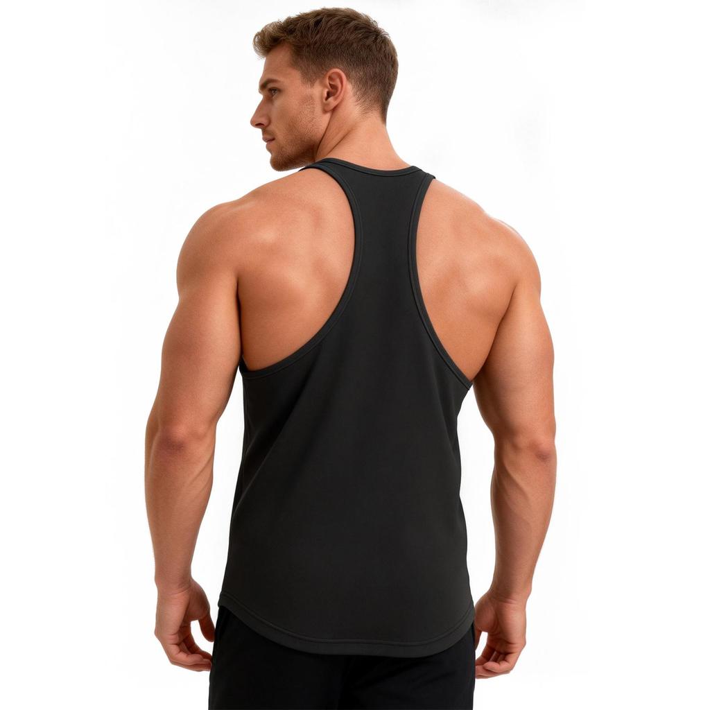 Summer Men's Y-Back Muscle Tank Tops Quick Dry Sleeveless Gym Workout Shirt Bodybuilding Training Fitness Stringer Vest