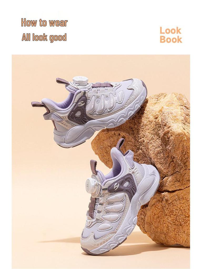 Hapi Bear Girls' Leather Sneakers: Dirt-Resistant, Spring/Autumn, Campus Running Shoes.