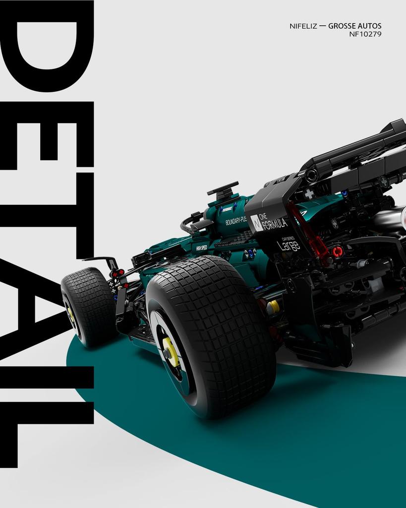 Nifeliz AM24 F1 Конструктор, 1:Коллекционная модель игрушка масштаба 8 для взрослых, подарок на день рождения, декор для дома или офиса (2,351 шт.)
