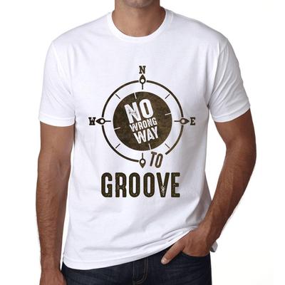 Мужская винтажная футболка Футболка с рисунком No Wrong Way Groove White