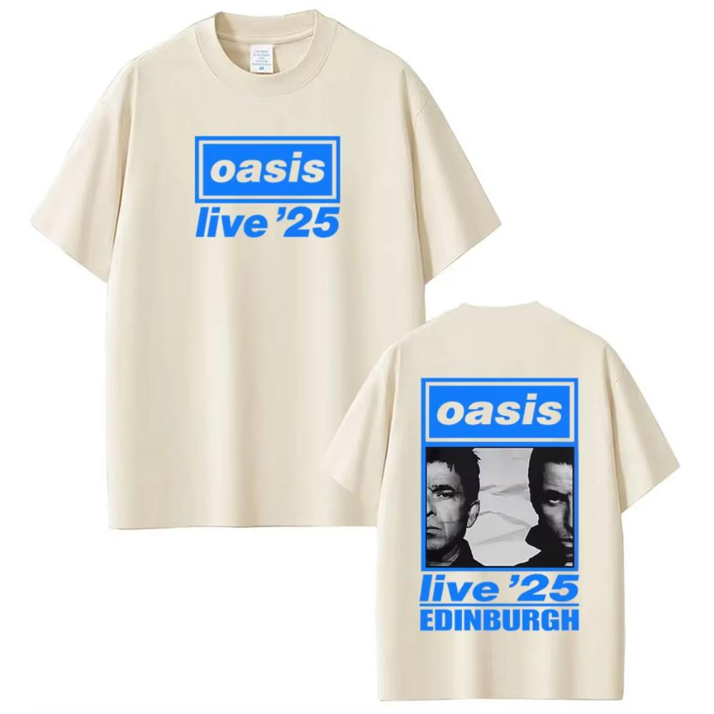 Британская Рок-Группа OASIS Live 26 Тур Принты Футболки Мужские Женские Хип-Хоп Футболка Летние Повседневные Свободные Хлопковые Футболки Подарки для Фанатов Топы