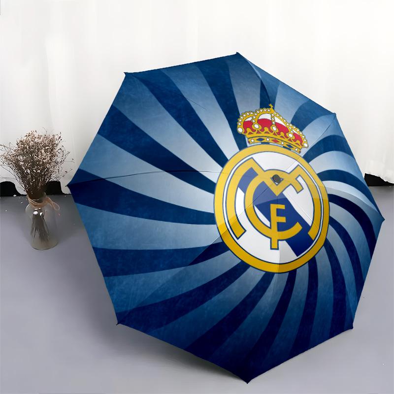Узор Real Madrid CF, автоматический складной зонт, портативная и складная конструкция, 8 спиц, рождественский или день рождения подарок.