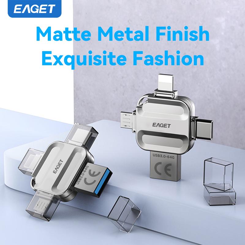 4 в 1 - флэш-накопитель Memory Stick USB 3.0 High Speed с USB-накопителем для телефона USB C Flash Drive для iPad Pro Android для iPhone 16/15/14