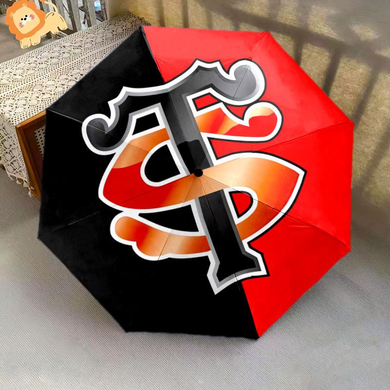 1 шт. Автоматический складной зонт - Узор Stade Toulousain, Портативный и складной дизайн с 8 спицами, Рождественские и Новогодние подарки