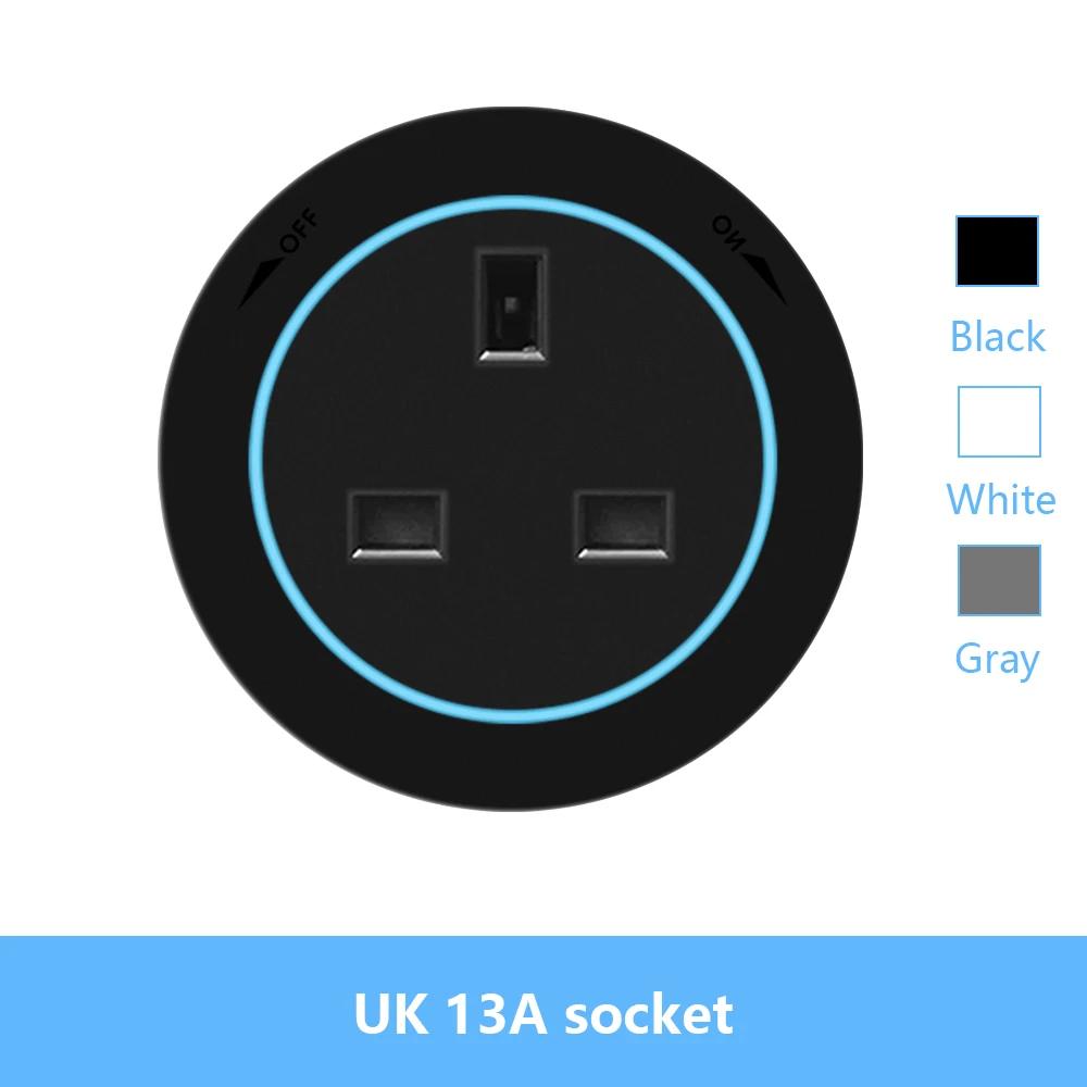 Настенная розетка с дорожкой электропитания ЕС Великобритания Франция Корея Стандарт Дом Кухня Ванная Офис Настенные электрические розетки Вилки Адаптеры Белый Черный