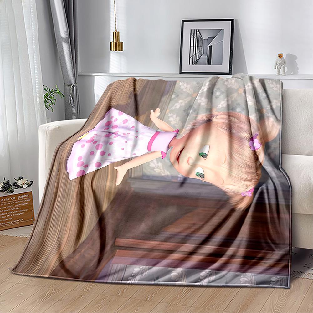 Masha Bear Blanket Comfortable Suitable for Office Bed Picnics Four Seasons Universal Modern Ideal Gift For Birthday Valentine'S Day