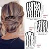 Black Metal Hair Fork Clip Women Hair Pin Combs Messy Bun Hairpin Clip Side Combs Hair Styling Tool