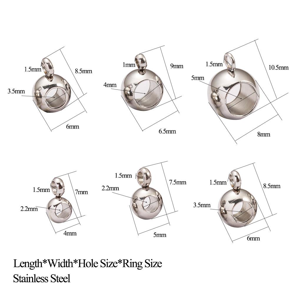 10pcs Stainless Steel Spacer Beads Pendant Charms Clasps Gold Color Bail Beads for DIY Jewelry Making Findings Hole 2-4mm Beads