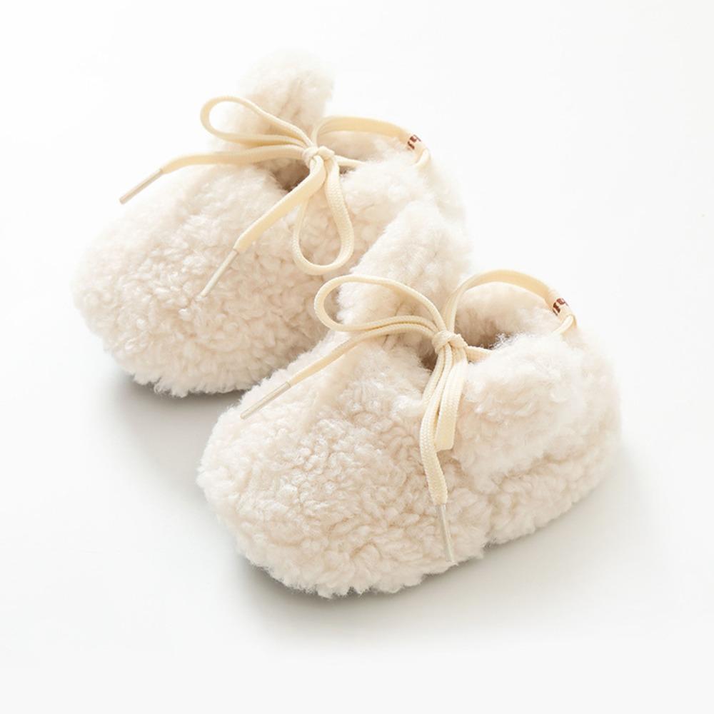 Soft Newborn Cotton Shoes Lamb Fleece Crib Boots Cute Baby Walking Shoes  Winter