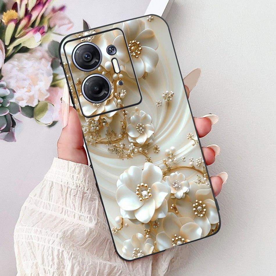 For Infinix Hot 30 5G Elegant Butterfly Cat Printed Phone Case For Infinix Hot30 5G X6832 Black Silicone Soft TPU Cases Bumpers
