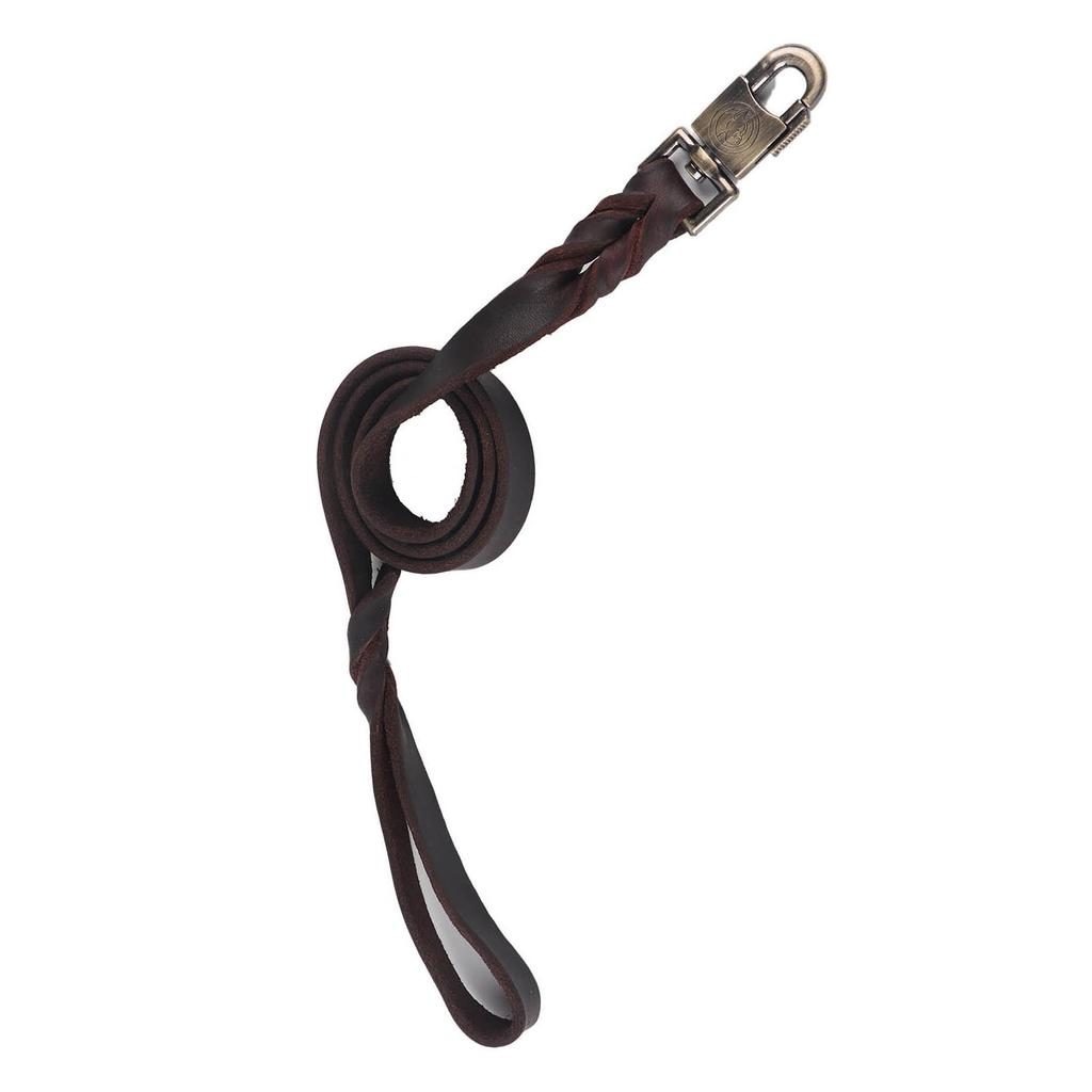 1pc Soft Leather Dog Collar & Leash In Braided 2.5cm Width Pet Chain 90cm 120cm 150cm Length