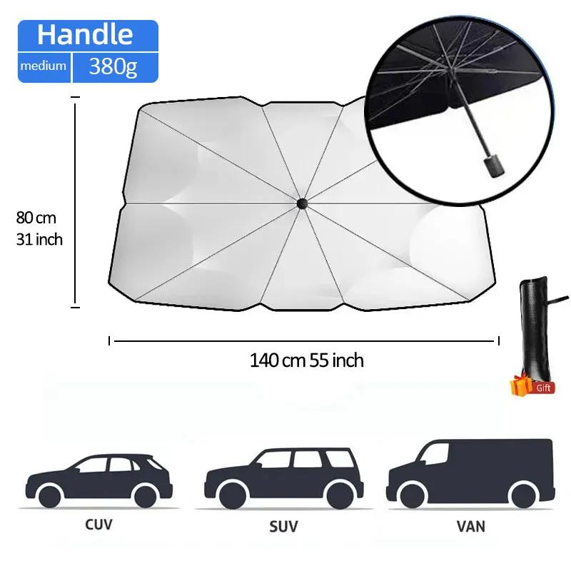 Car Sunshade Umbrella Front Windshield Sun Shade Foldable Protected Parasol Summer UV Protection universal Perfect for EU Summer