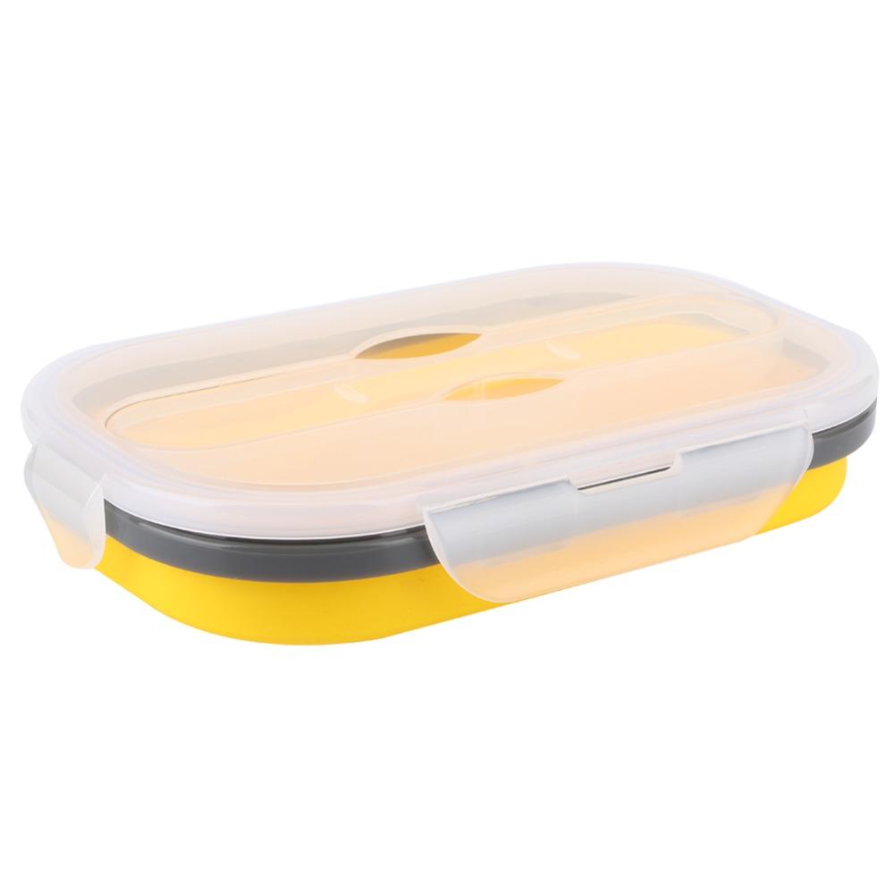 Microwave Safe Foldable Bento Box 800ml Bento Lunch Box Collapsible Food Container Outdoor Travel