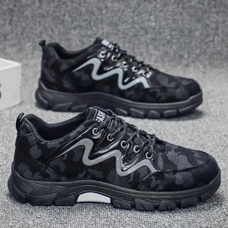 Мужская походная обувь для активного отдыха, модные камуфляжные мужские повседневные кроссовки, нескользящая износостойкая рабочая обувь, дышащая мужская спортивная обувь, новинка