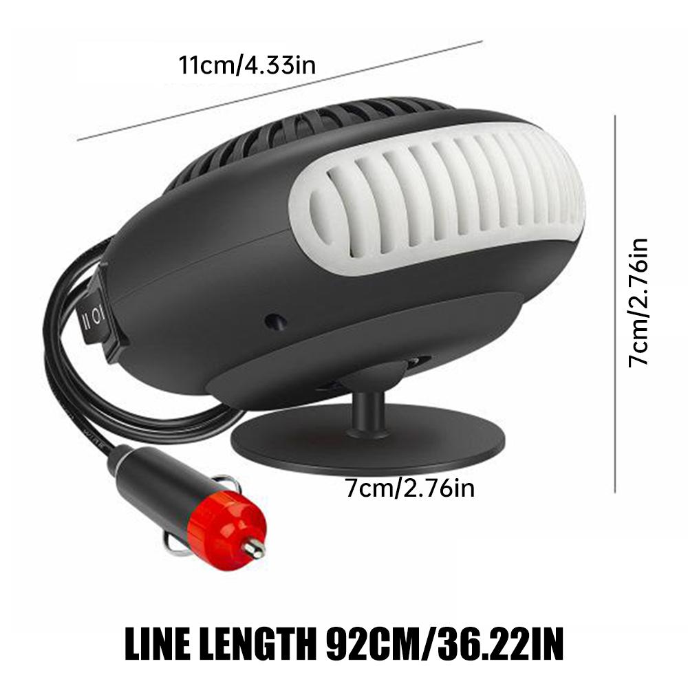 360 Rotatable Car Heater 12V Electric Heater Plugs Into Cigarette Lighter Auto Windshield Defroster Car Anti-Fog Heater Dryer