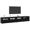 TV Cabinet Set 3 pcs Black Oak Effect 240 x 35 x 40 cm