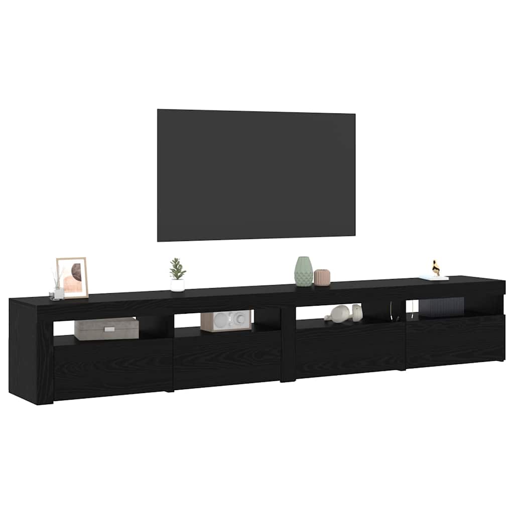 TV Cabinet Set 3 pcs Black Oak Effect 240 x 35 x 40 cm