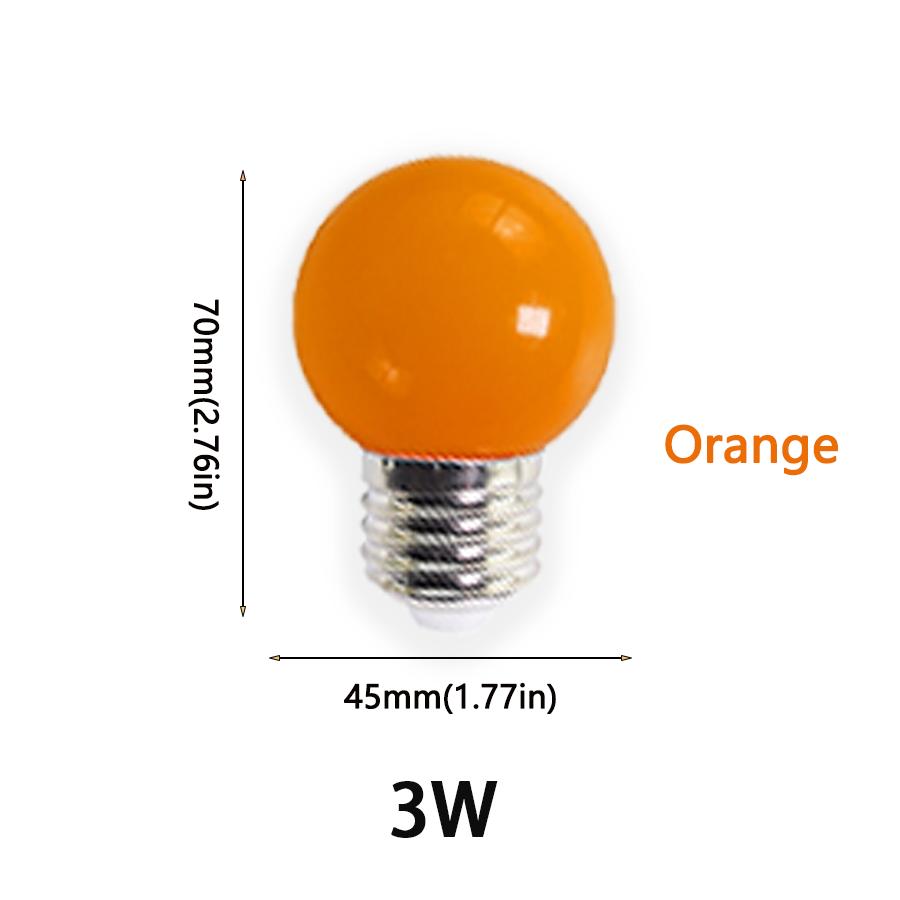 10 шт. цветной светодиодный светильник G45 E27 3 Вт 220 В красный синий зеленый розовый желтый оранжевый фиолетовый теплый RGB Blub энергосберегающий светильник-шар