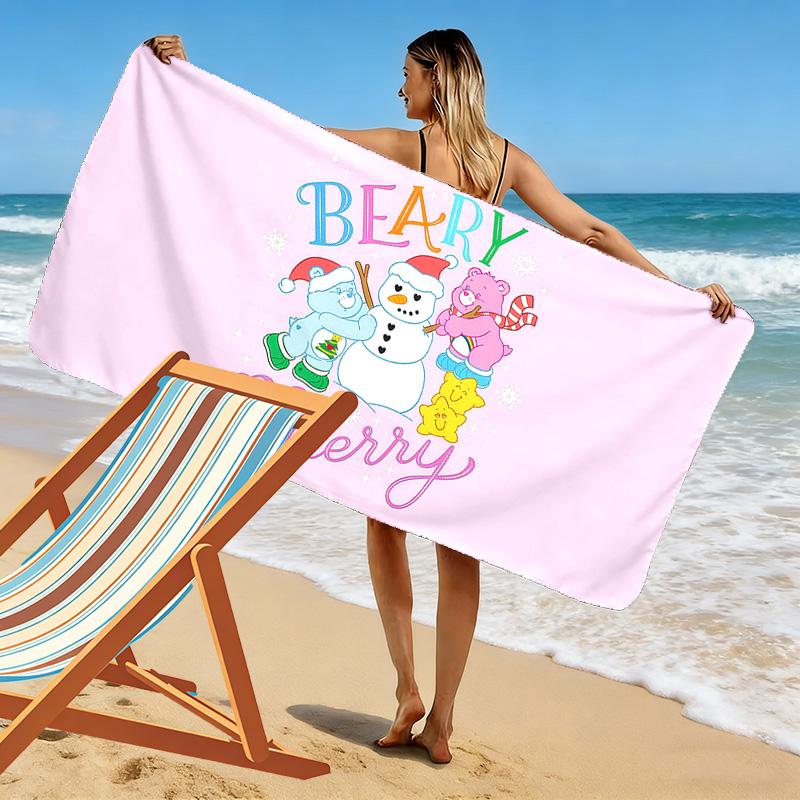 Care Bears Print Beach Towel, Large Soft Quick Dry Towel for Beach Camping Swimming
