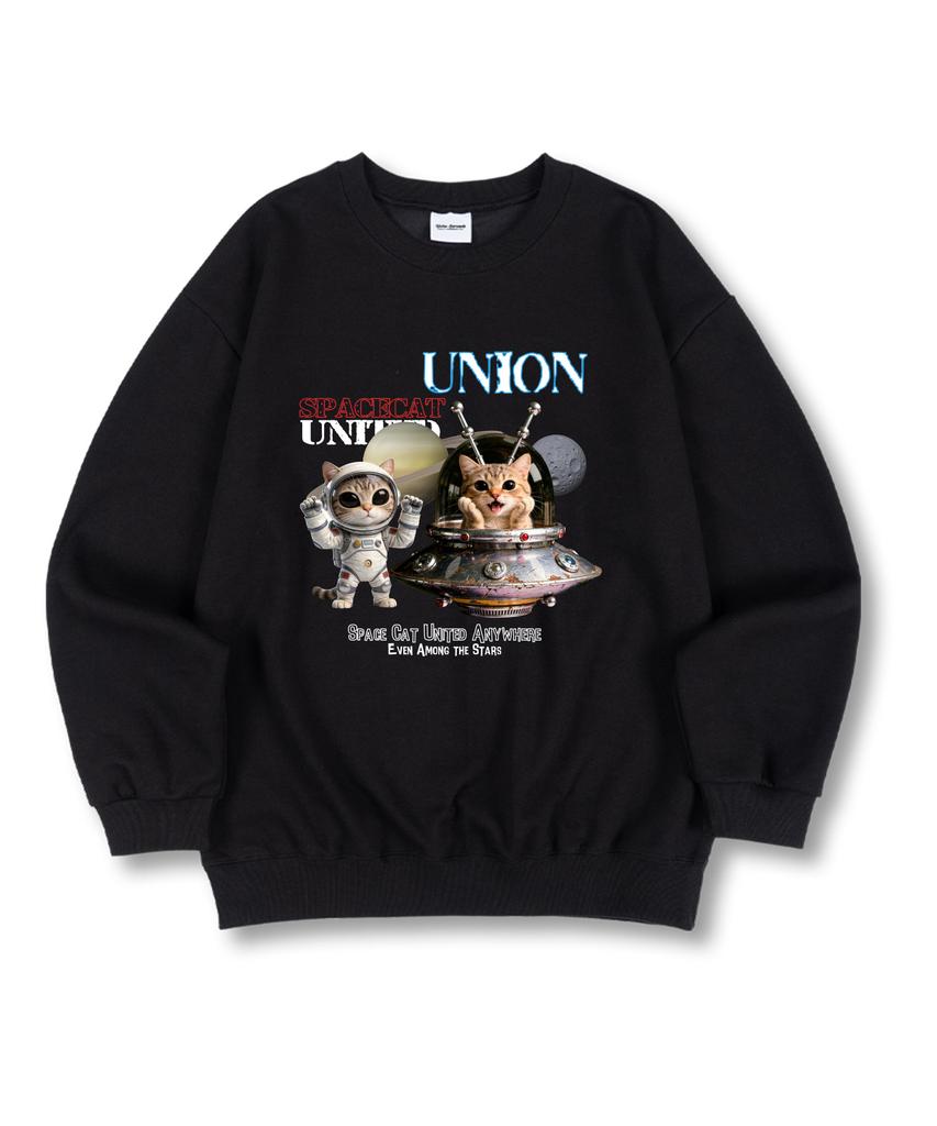 UNION GARMENTS Космическая кошка Премиум Двусторонняя Оверсайз Толстовка 4 Цвета