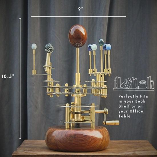 25.4 Cm  Solar System Orrery Art Masterpiece Decor, A Luxury and Unique Artwork One of a Kind Gift for Husband