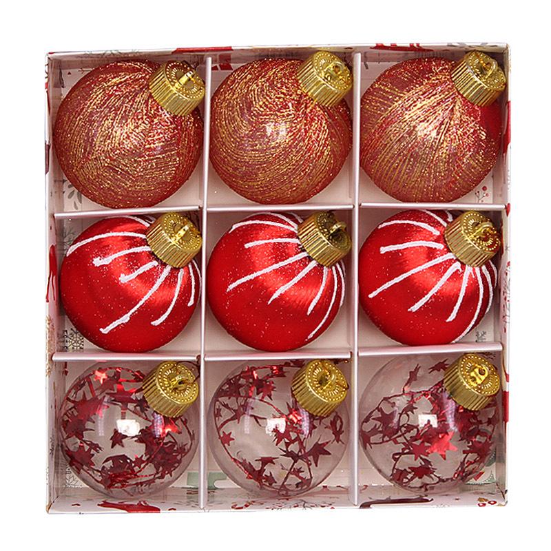 Hand-Painted Christmas Ball Ornament Set – Decorative Thread Balls for Holiday Decor