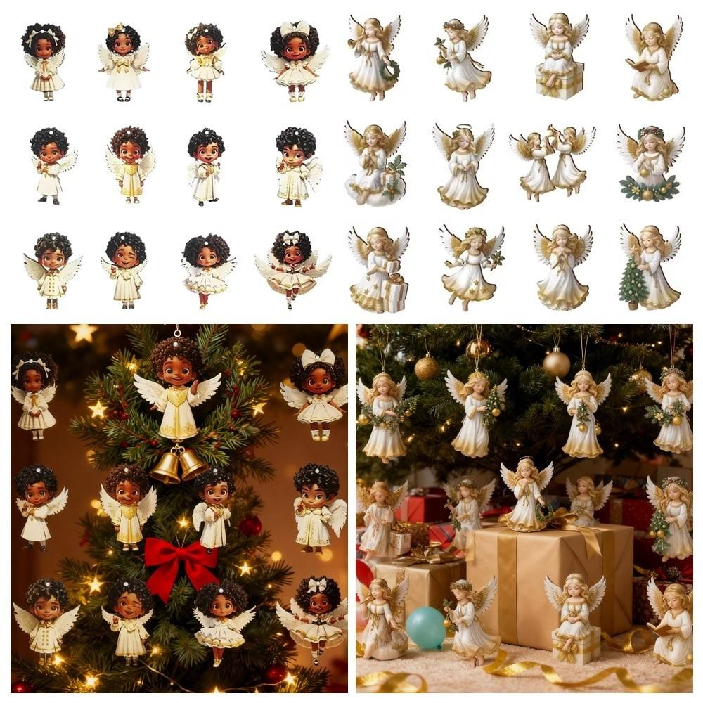 24/36 шт. Подвесной Рождественский Подвес в Винтажном Стиле Украшение для Рождественской Елки Новый Подвес Ангел Праздничный Декор