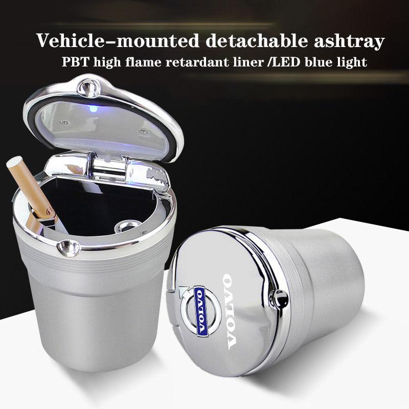 msbn8 Car Ashtray with Cover LED Light Automotive Ashtray for Volvo xc60 s60 v40 v50 v60 s80 s40 c30 awd c70 s40 s60 s80 s90 t6 v70