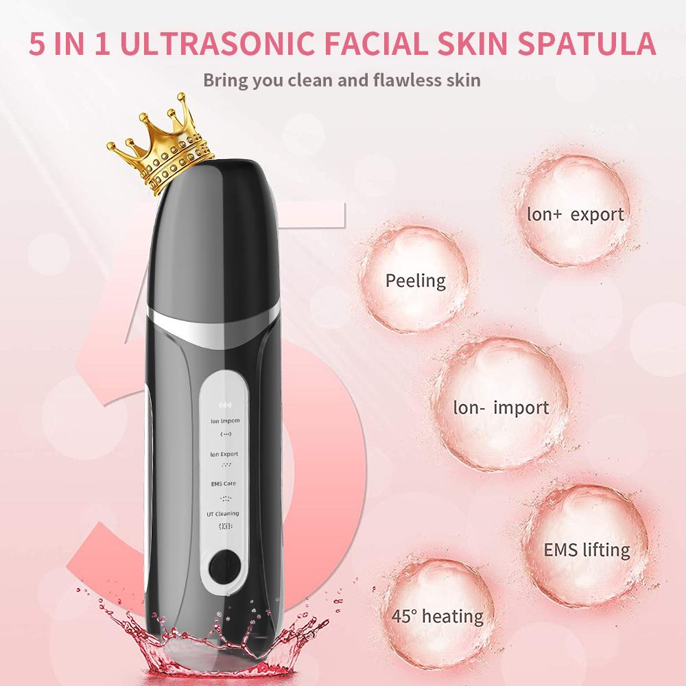 Beauty Care Equipment Facial Scraper Face Electric Ultrasound Ultrasonic Skin Spatula Scrubber Beauty Skin Cleaning