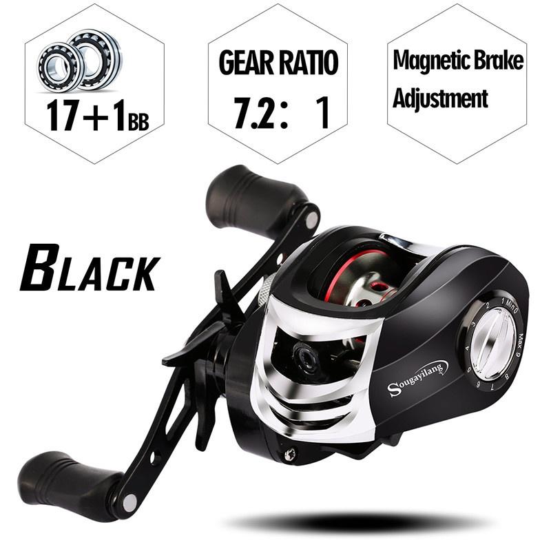 Fishing Rod Set 2.1/2.4M Casting Fishing Rod Reel Combos Fishing Pole Rod and 18BB Casting Reels