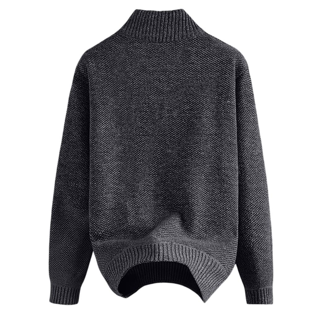 Men's  Fashion  Knitting  Pullover  Long Sleeves  Loose  Flip Collar  Sweater