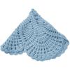 Handmade Crochet Lace Doily 15.5 inches to 17.5 inches Round 6 Petals Flower Placemats Coasters Vintage Doilies Vase Cup Mats (1, Light Blue)
