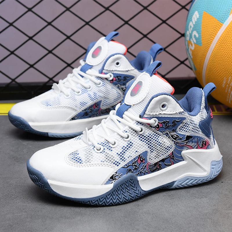Мужские баскетбольные кроссовки сетчатые кроссовки для реальных игр летние кожаные водонепроницаемые кроссовки со средней высотой студенческие нескользящие и износостойкие кроссовки