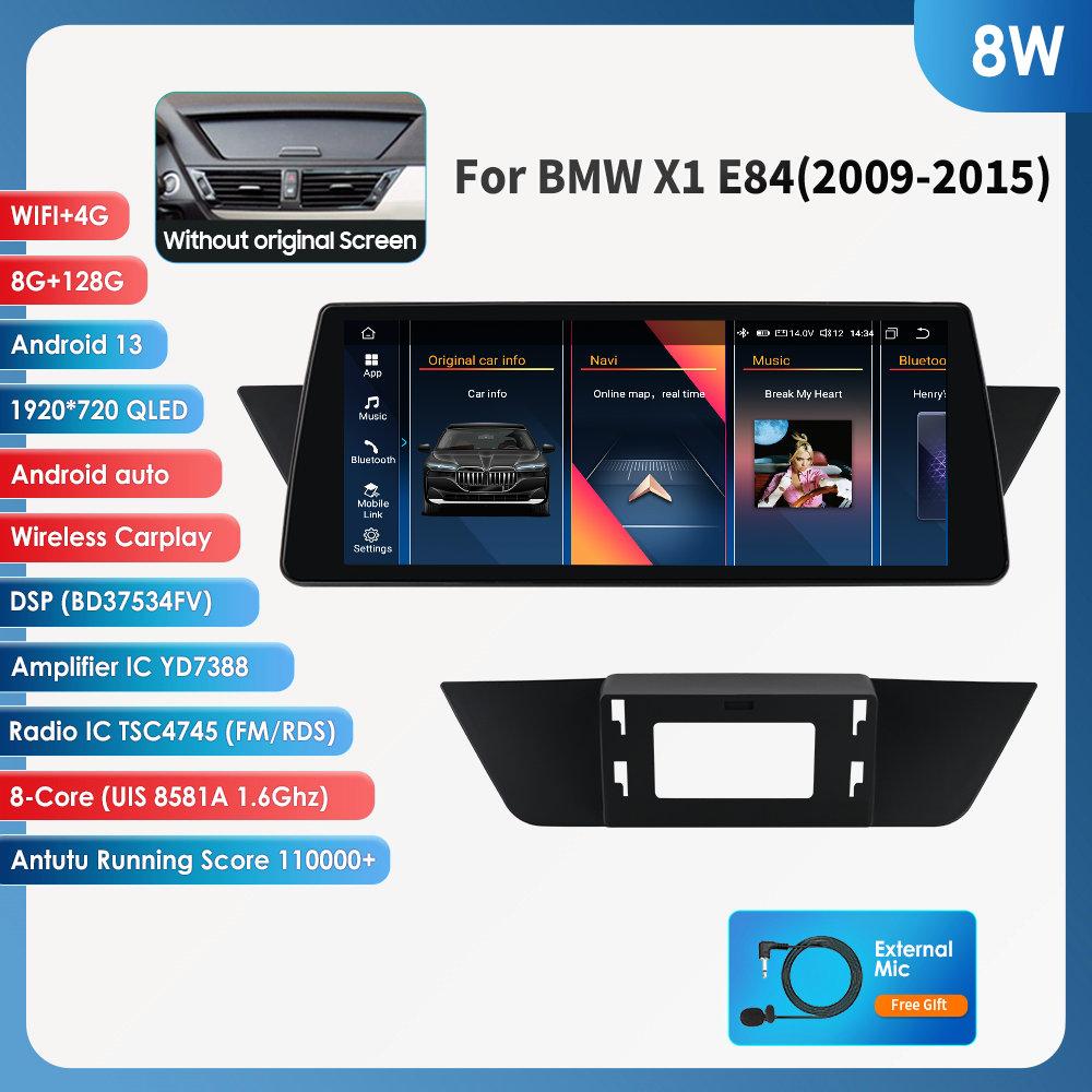 OSSURET Для BMW X1 E84(2009-2015)Без оригинального экрана с 10,25-дюймовым интеллектуальным автомобильным оборудованием, поддержкой RDS, беспроводной Bluetooth, Carplay, Android Auto DSP