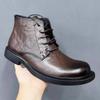Модные мужские туфли из коровьей кожи Винтажные мужские ботинки Ботильоны из натуральной кожи