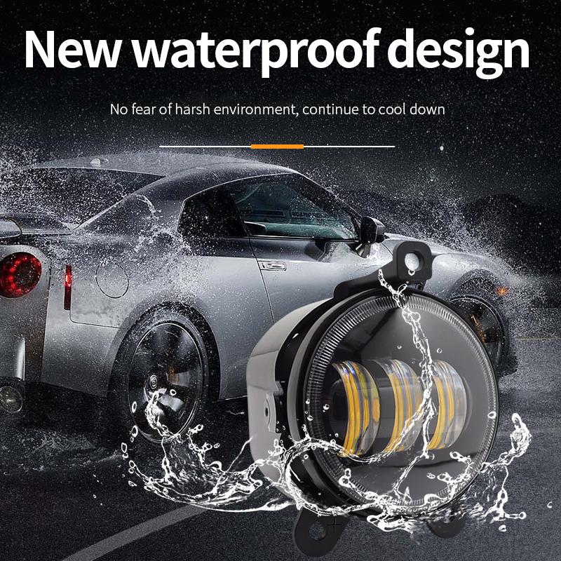 3,5-дюймовые светодиодные противотуманные фары DRL 6500K, 40 Вт, белые для Jeep Wrangler JK