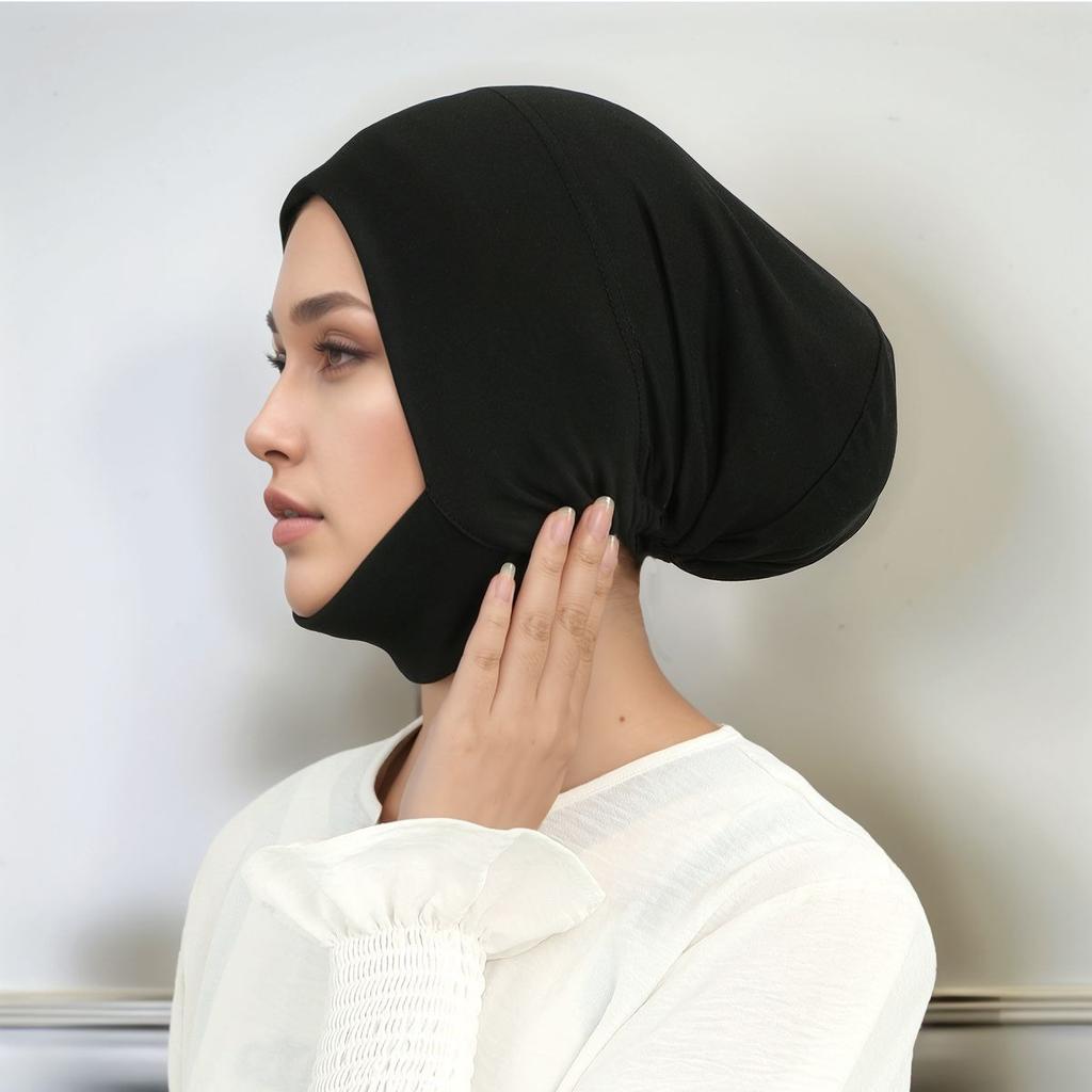1/2 шт. Мусульманская внутренняя шапочка хиджаб для женщин однотонный подъюбочник хиджаб подшарф тюрбан шляпа исламский мусульманский хиджаб готовый к носке