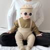 Autumn Baby Clothes Boys Spring Onesie Foreign Style Baby Knitted Straps Two-Piece Outing Clothes