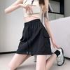 Drawstring High Waist Skirt Lace Up Cargo Skirts Simple Causal Skirts Women Streetwear