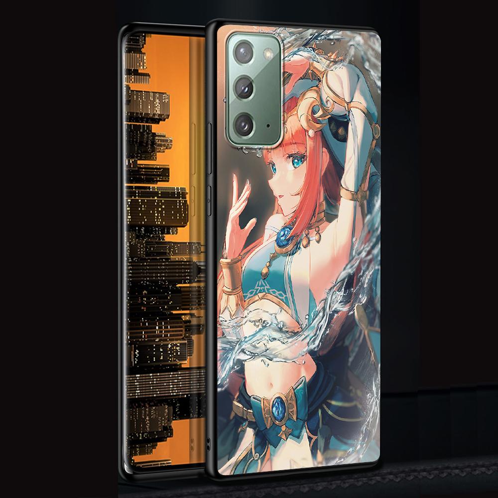 Чехол Genshin Impact для Samsung Galaxy Note 20 Ultra 10 Lite 9 8 A53 A52 A12 S22 S21 FE S20 Plus TPU черный чехол для телефона