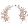 Handmade Bridal Headband Zinc Zinc Alloy Leaf Bridal Tiara Hair Vine Retro Crystal Headpiece  Bridal Party