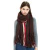 Осень-зима теплая шаль женский блок цвета длинный шарф с кисточками