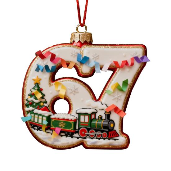 67 Christmas Ornament 2D Flat Funny Six Seven Meme Christmas Decoration Gifts for Teens Adults Humor Lovers