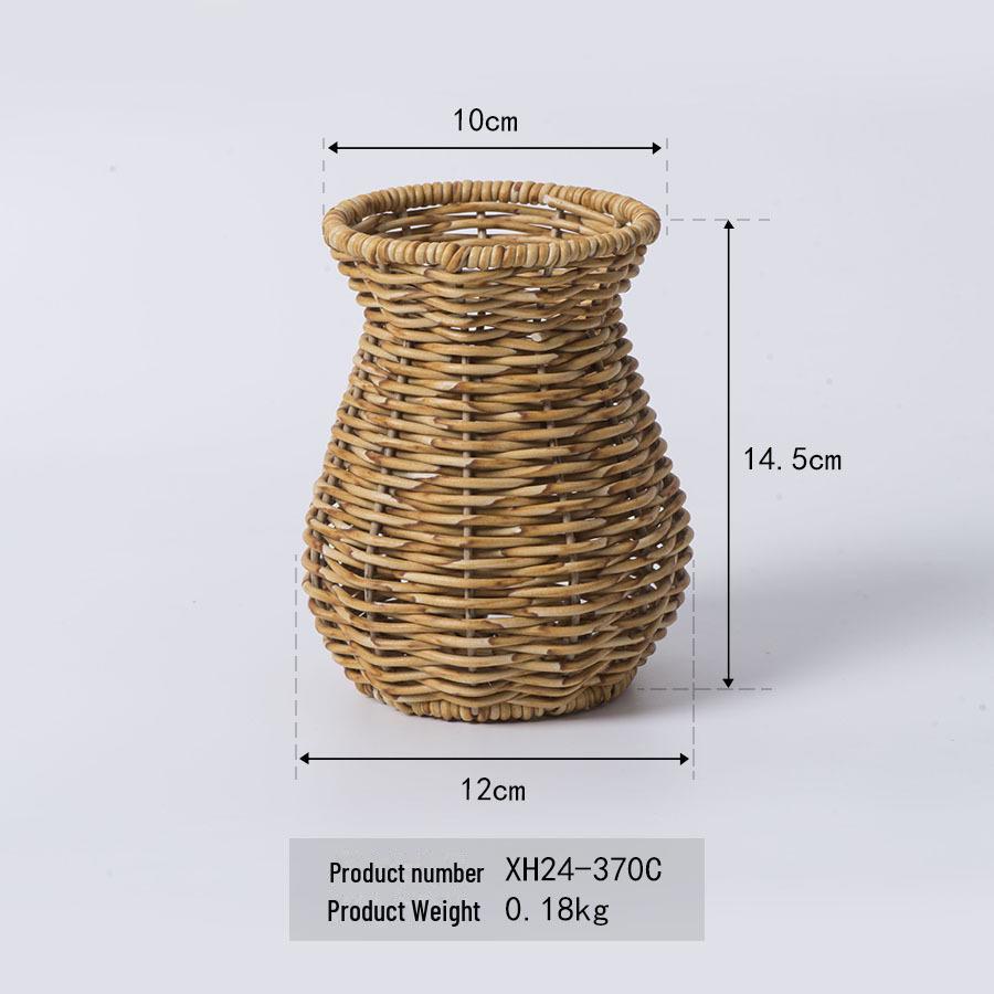 Ваза из ротанга, плетеная вручную: Креативное украшение для гостиной, кабинета, сухоцветы и поделки