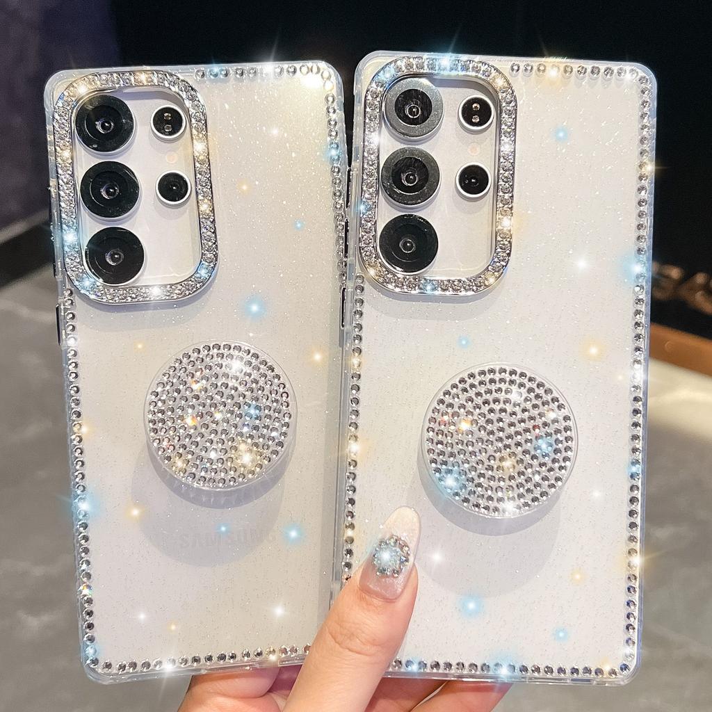 Подставка Gem Love подходит для мобильного чехла Samsung S25 Ultra, с флэш-бриллиантами S24, флэш-пудрой A56, модный A17