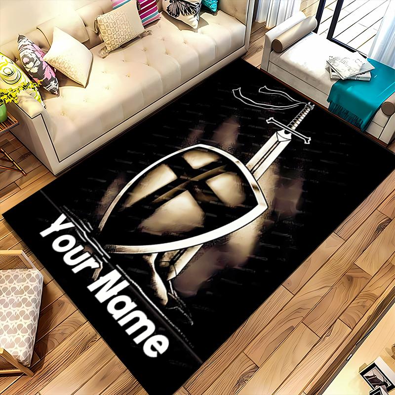Custom personalization Knights Templar Area Rug - Perfect For Kitchen, Bathroom,Laundry Room Decor Large Size Available,Gift All Seasons