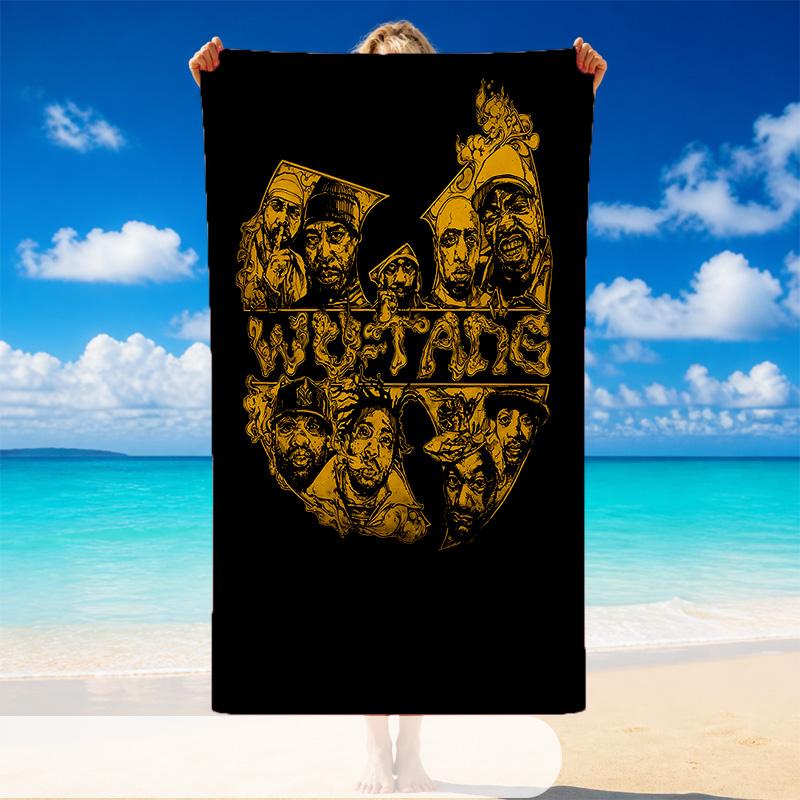Quick Dry Beach Towel Wu Tang Clan Pattern, Lightweight Absorbent Towel for Pool Beach Vacation Use