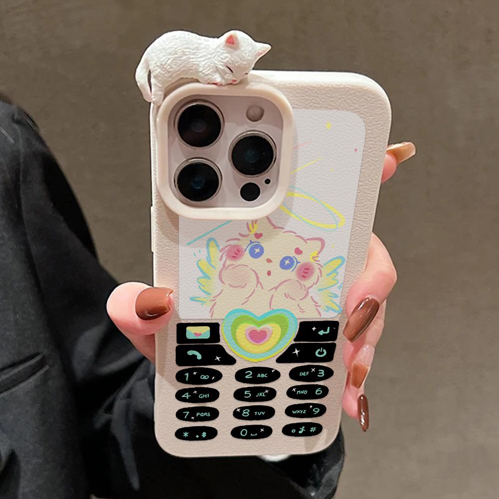 3D Чехол для телефона для iPhone 11 13 17 Pro Max 17 Air Case iPhone 13 15 16 Pro Max 12 14 Pro Max 14 15 Plus Милый 3D Котенок Мультяшный Кожаный